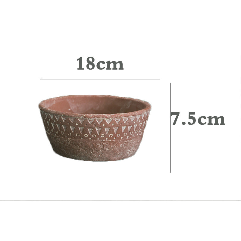 Красная керамическая цементная ваза
