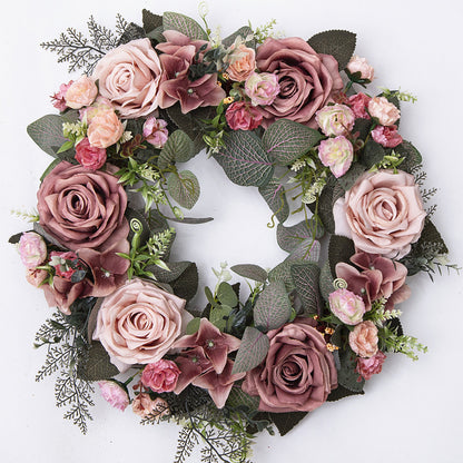 Simulated Rose Wreath Wall Decoration Wall Hanging