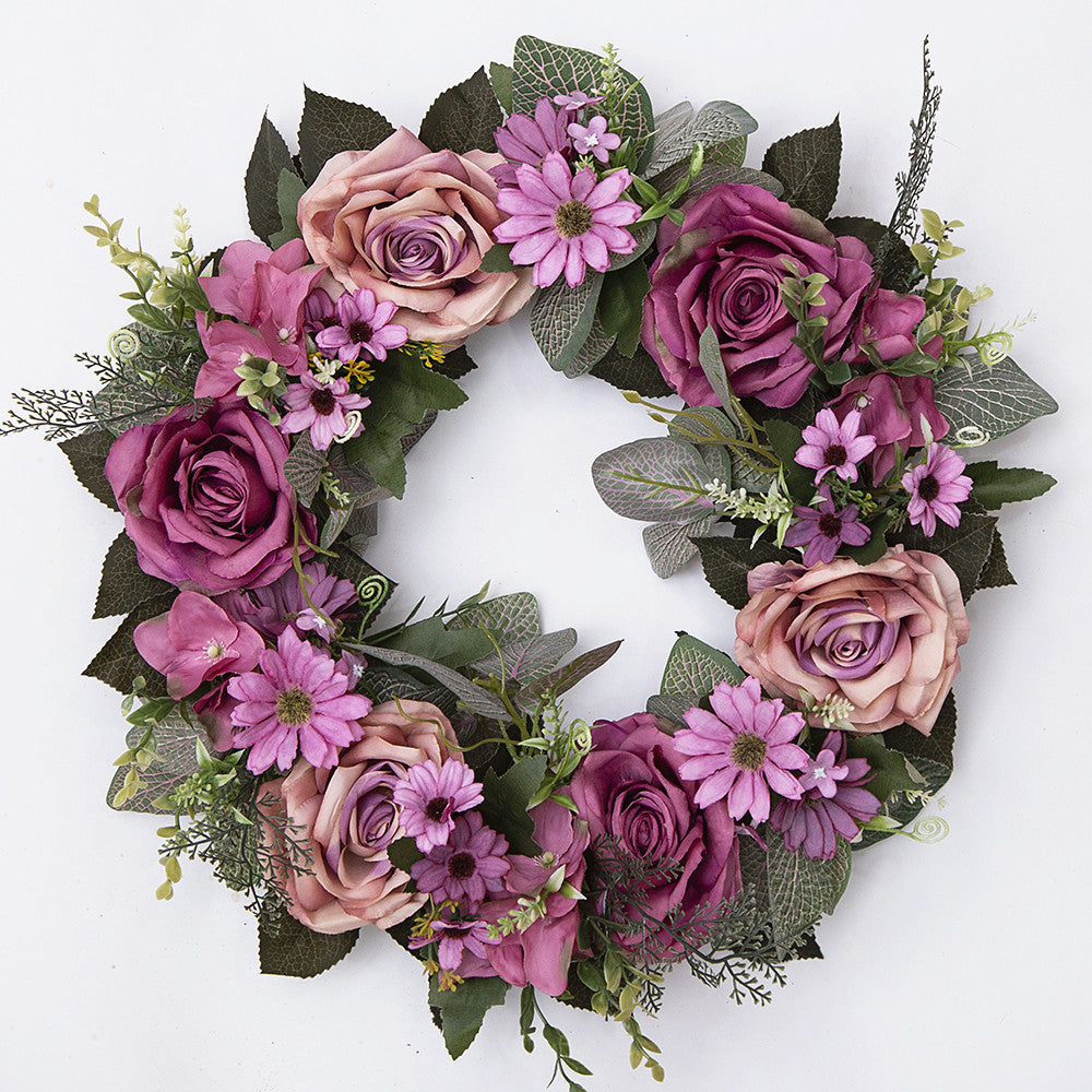 Simulated Rose Wreath Wall Decoration Wall Hanging