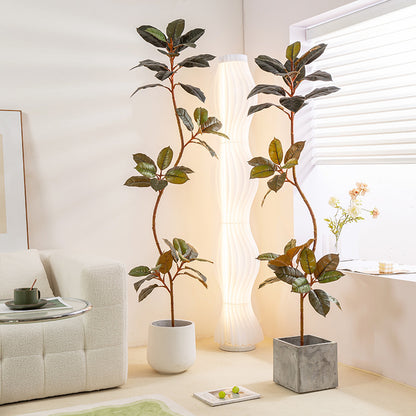 Имитированное зеленое растение в горшке, большое резиновое дерево, украшение для гостиной в помещении