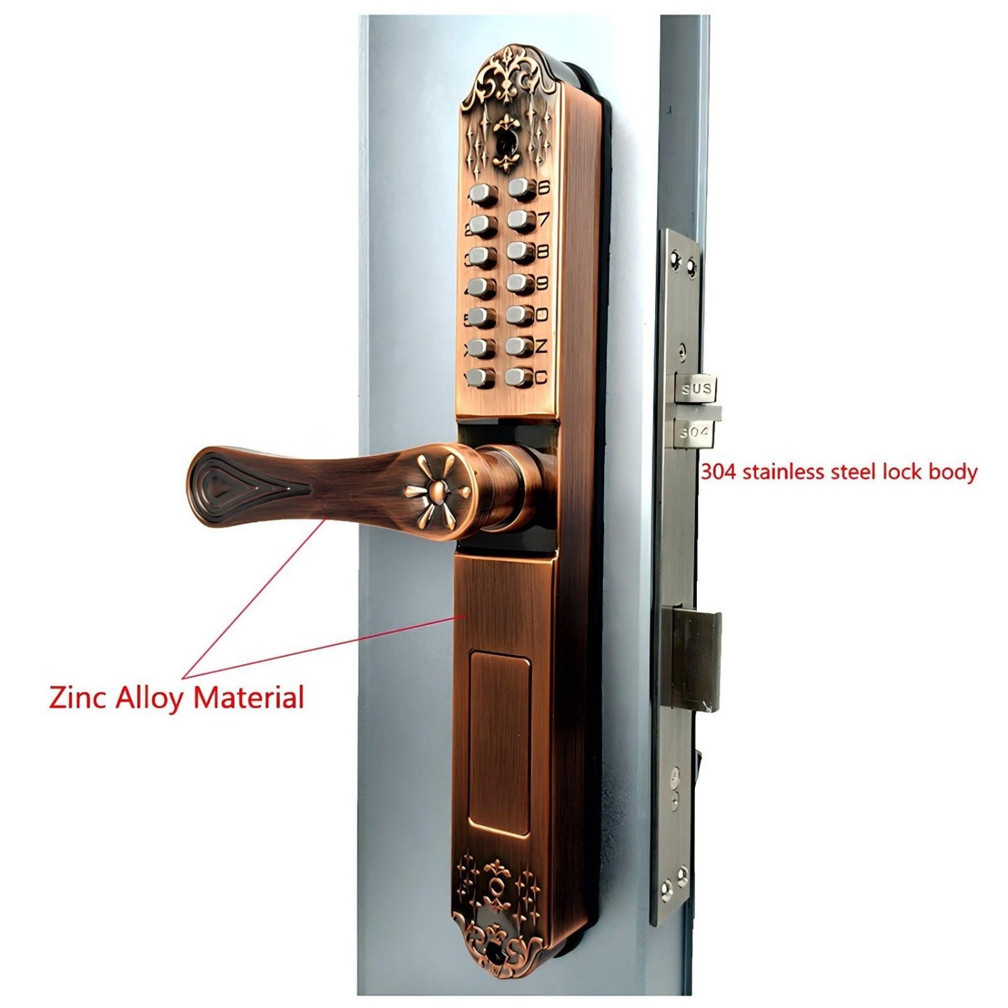 Waterproof Keyless Digital Courtyard Gate Lock