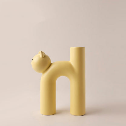 Креативная и милая керамическая ваза в форме кота в форме трубки