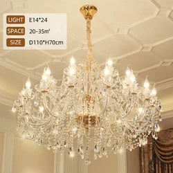 european style large project hotel villa hall modern classic maria theresa glass chandelier pendant light