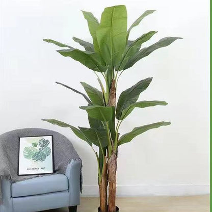 Имитированное зеленое растение, дерево подорожника, большое комнатное растение в горшке