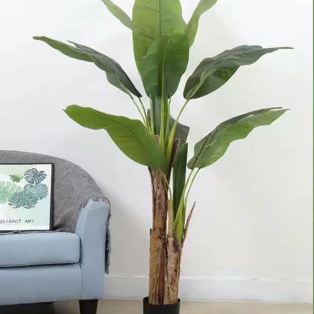 Simulated Green Plant Plantain Tree Indoor Large Ground Potted Plant