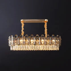 Rustika dormoĉambro manĝoĉambro pendanta lumaĵoj plafono luksa oro gvidis modernajn K9 kristalajn lustrojn 