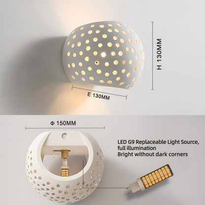 Spherical Gypsum Wall Lamp