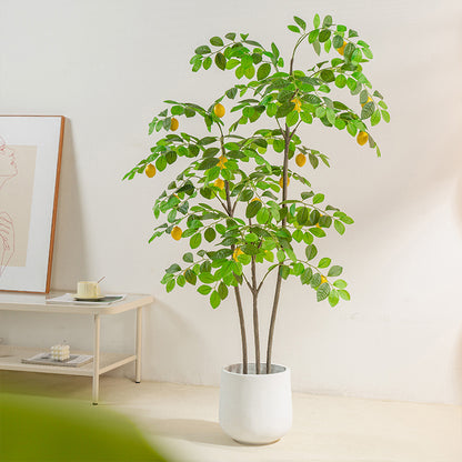 Large Simulation Lemon Tree Bonsai Living Room Indoor Fake Plants