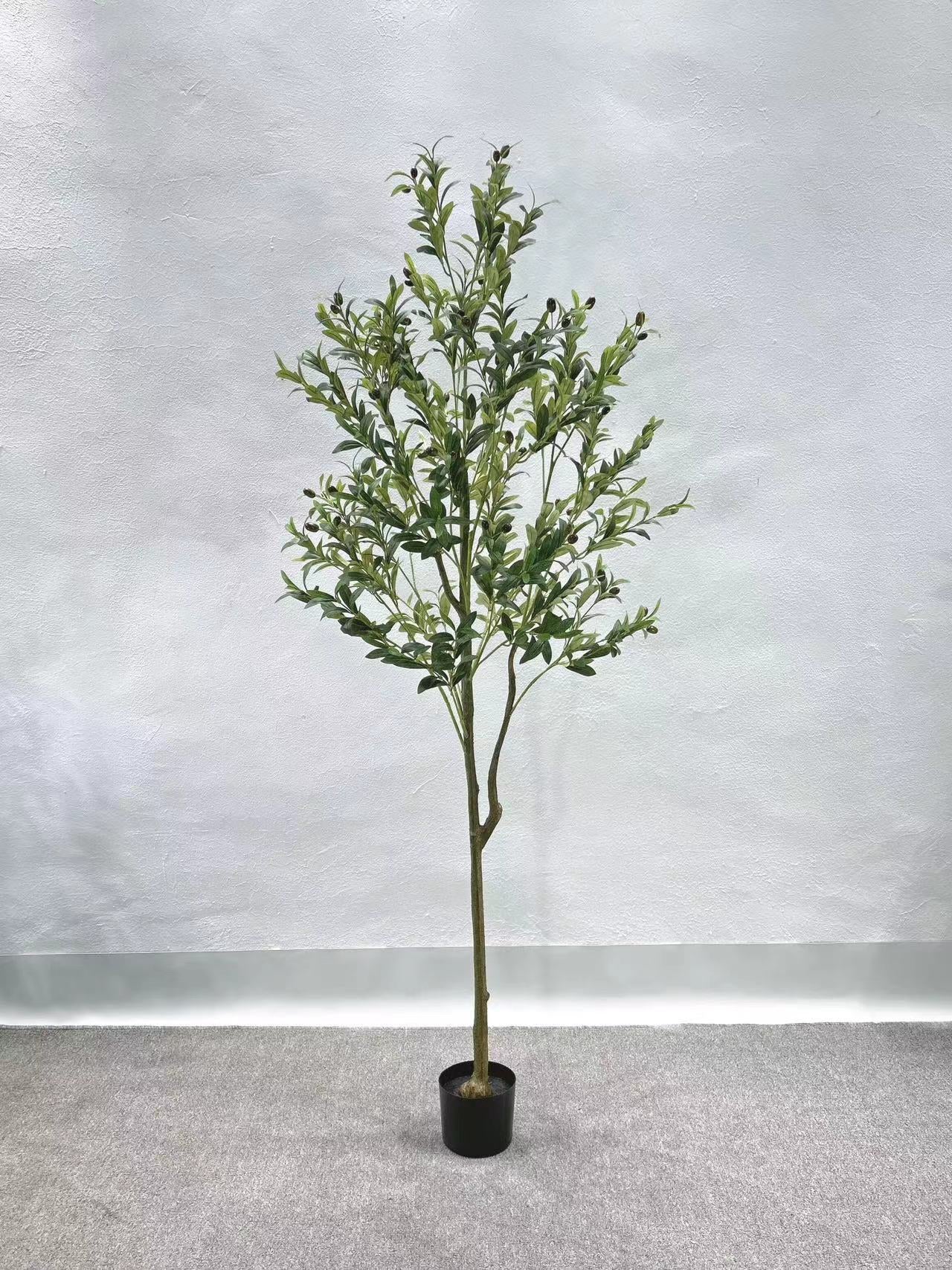 Simulated Olive Tree Potted Landscaping Combination Green Plant Decoration
