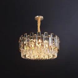 Rustic bedroom dining room pendant light fixtures ceiling luxury gold led modern K9 crystal chandeliers