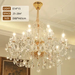 european style large project hotel villa hall modern classic maria theresa glass chandelier pendant light