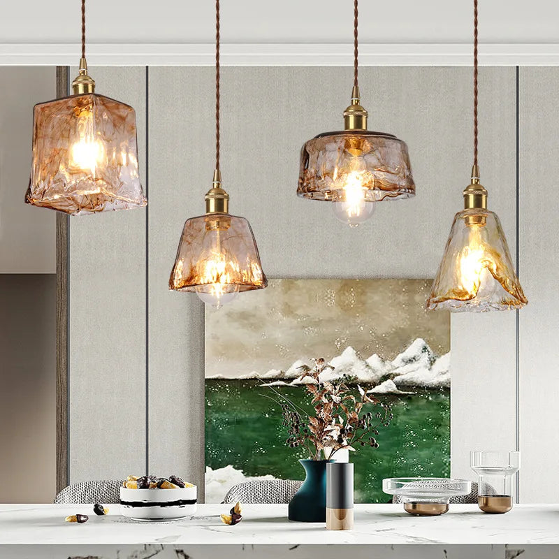 Скандинавское роскошное блестящее освещение для дома, декоративное освещение для спальни, прикроватные стеклянные кухонные подвесные светильники, современные 