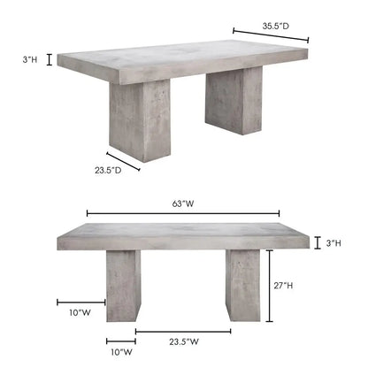 Бетонный обеденный стол из березовой фанеры премиум-качества прямоугольной формы, идеально подходящий для дома и ресторанов 
