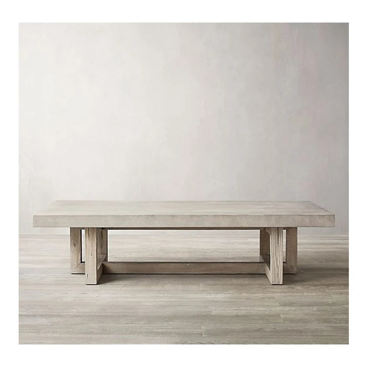 Журнальный столик Чайный столик Стекловолоконная железобетонная поверхность GRC и деревянная современная китайская мебель для гостиной 