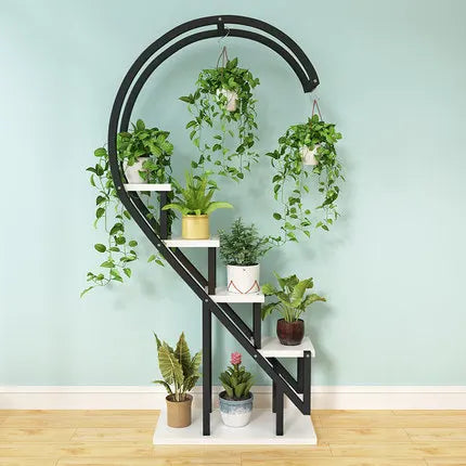 Heart Shaped Flower Stand Living Room Wrought Iron Multi Layer Planter Stand