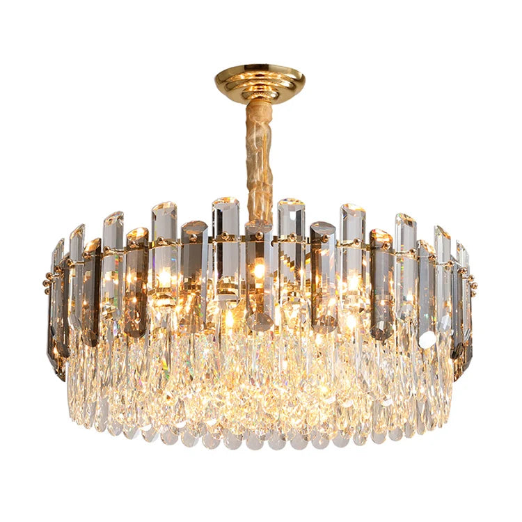 Деревенские подвесные светильники для спальни, столовой, потолочные роскошные золотые светодиодные современные хрустальные люстры K9
