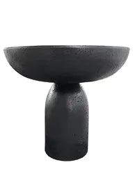 Elefante Modern Art Anthracite Wax-Finished Cement Table Decor Side Round Concrete Coffee Table