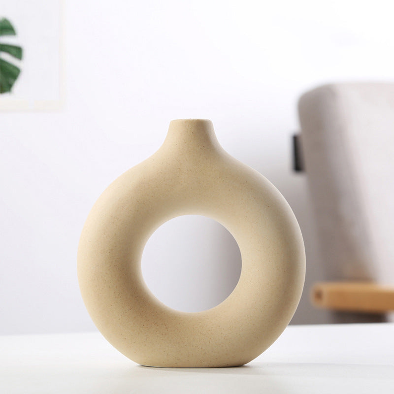 CV-005 Nature Nordic Porcelain Circle Ceramic Vase