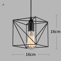 industrial bar dining room kitchen home chandelier pendant light e27 black metal shade modern nordic pendant lamp