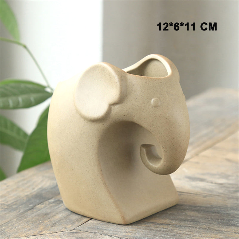 Stoneware Mini Cute Pet Succulent Perforated Flower Pot